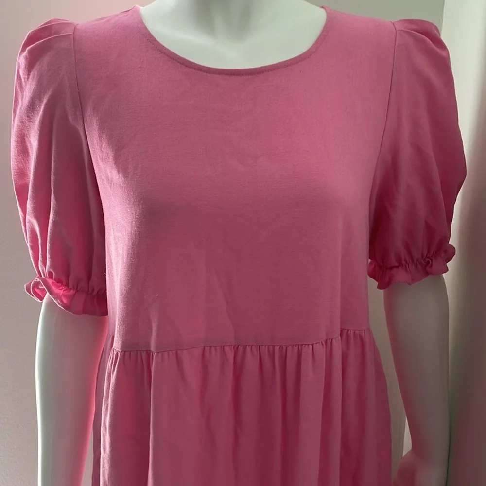 Petal & Pup Tiered Linen Maxi Dress Pink size 4 - Picture 4 of 8